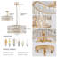 Lustre tambour en cristal doré moderne