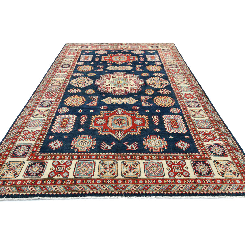 Tapis oriental tribal bleu 6X9 One-of-a-Kind