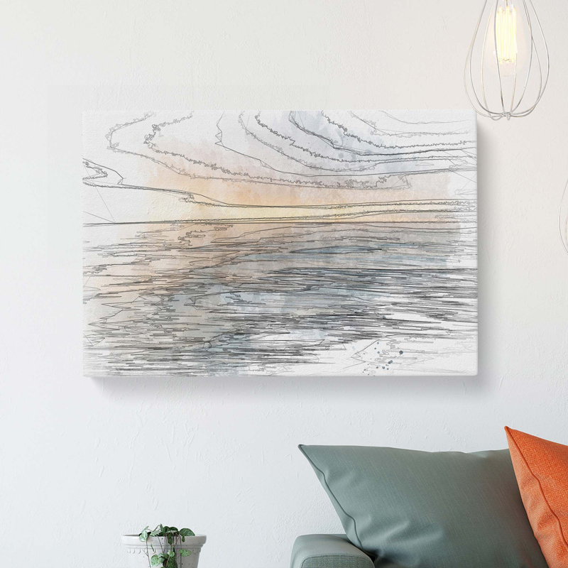 Tranquil Lake Michigan In Abstract - Wrapped Canvas, 60cm H x 91cm W x 3cm D