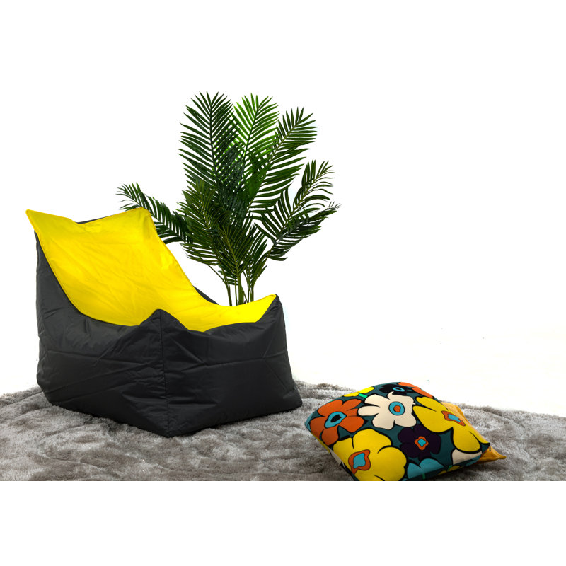 Outdoor Friendly Refillable Classic Bean Bag, Yellow/Grey