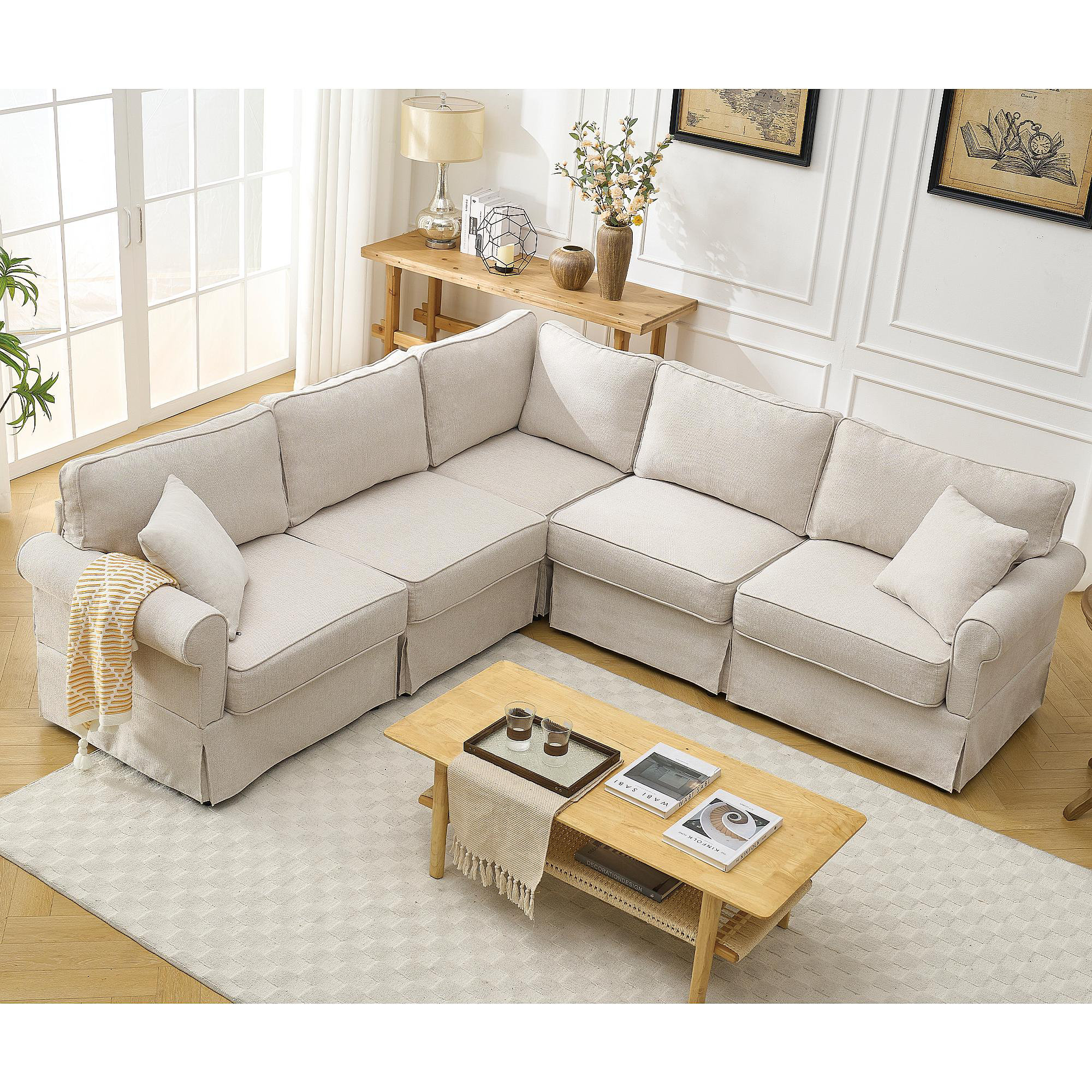 Latitude Run® Modular Sectional Sofa Set,Convertible L Shaped Couch ,5 ...