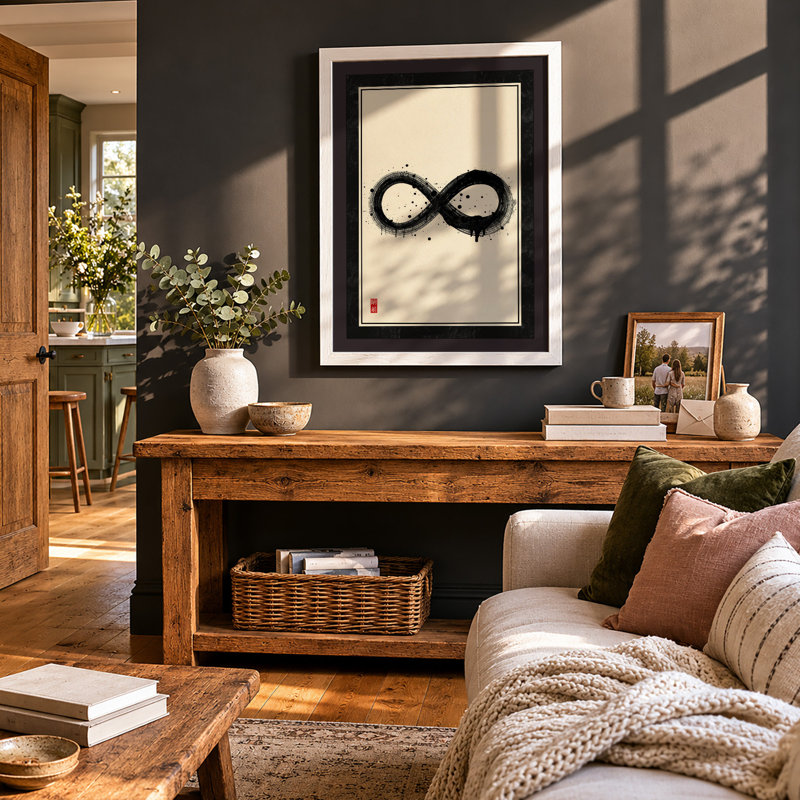 Infinity In Stillness Japandi - Print, A1 - 84.1 x 59.4 cm, White