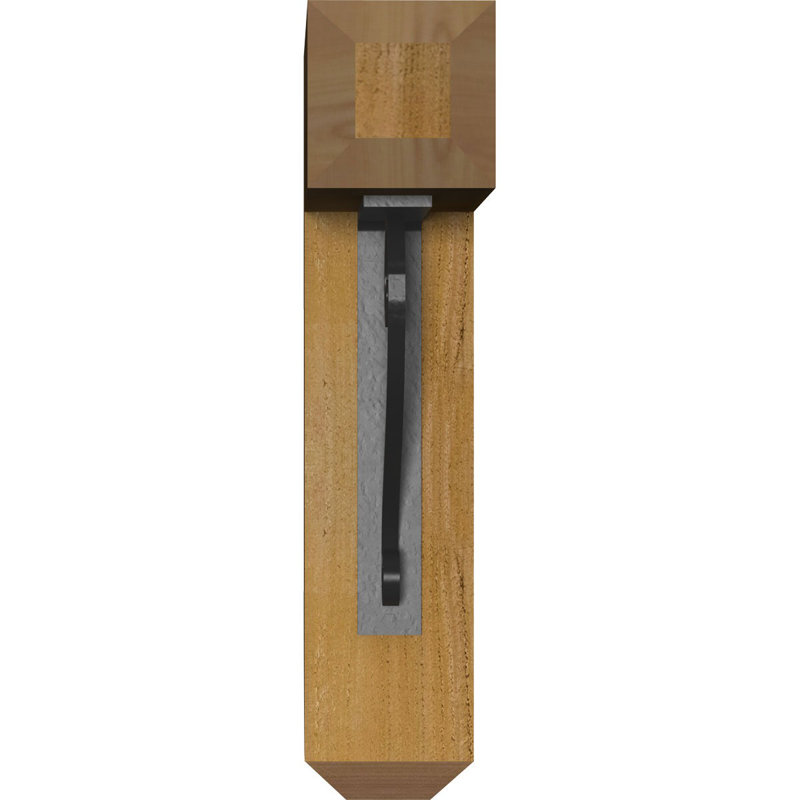 Support de fer Edwards, H 19 po x P 16 po, Cèdre rouge de l'Ouest l 4 po x T 2 po (sciage br