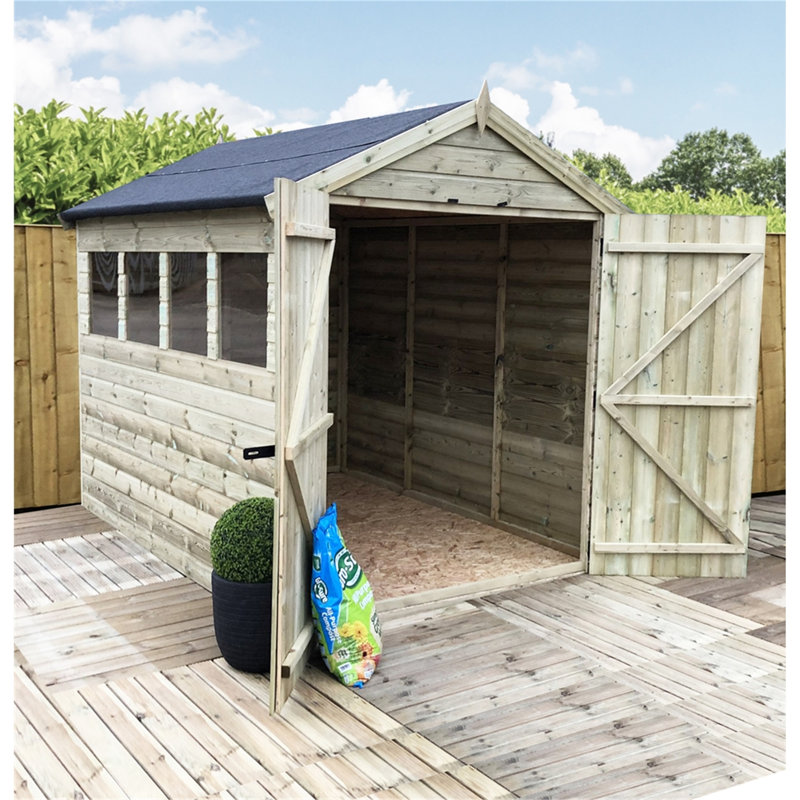 Transit 6 ft. W x 7 ft. D Solid Wood Garden Shed