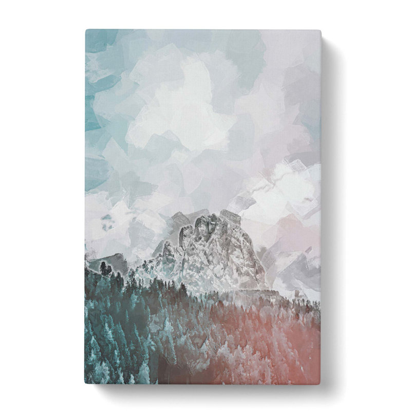 Mountain View In Abstract - Wrapped Canvas Painting, 60cm H x 40cm W x 3cm D