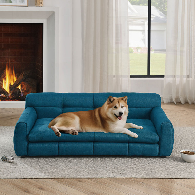 Lit rectangulaire pour chien, canapé-lit pour chien, Bleu très foncé