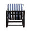 Fauteuil à rayures bleues et blanches, structure en métal, coussins réversibles détachables pour une utilisation à l'intérieur et à l'extérieur - utilisation confortable