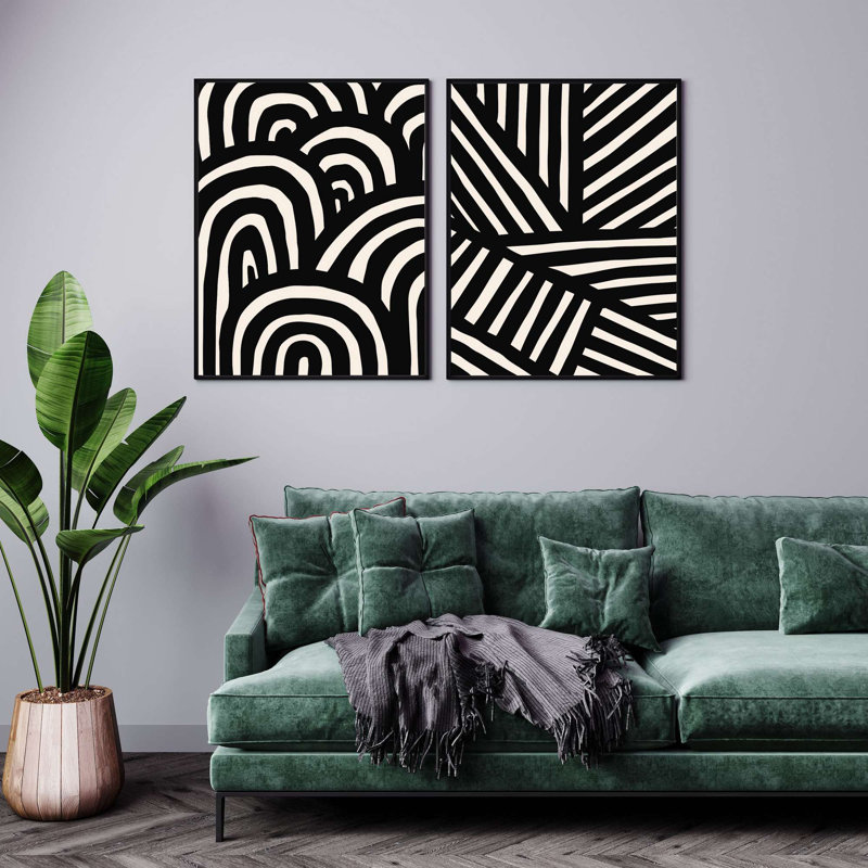 Élégantes peintures décoratives encadrées (2 pièces), 11,8 po x 15,7 po | 100% panneau de fibres à densité moyenne, impression numérique de haute qualité | Parfait pour la décoration intérieure, le salon ou le bureau, les œuvres d'art élégantes et accrocheuses