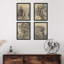 «Woodland Country Farmhouse Sket», forêt, arbres, paysages, art rétro classique, impression encadrée sur papier, 4 pièces-93012679-93012682