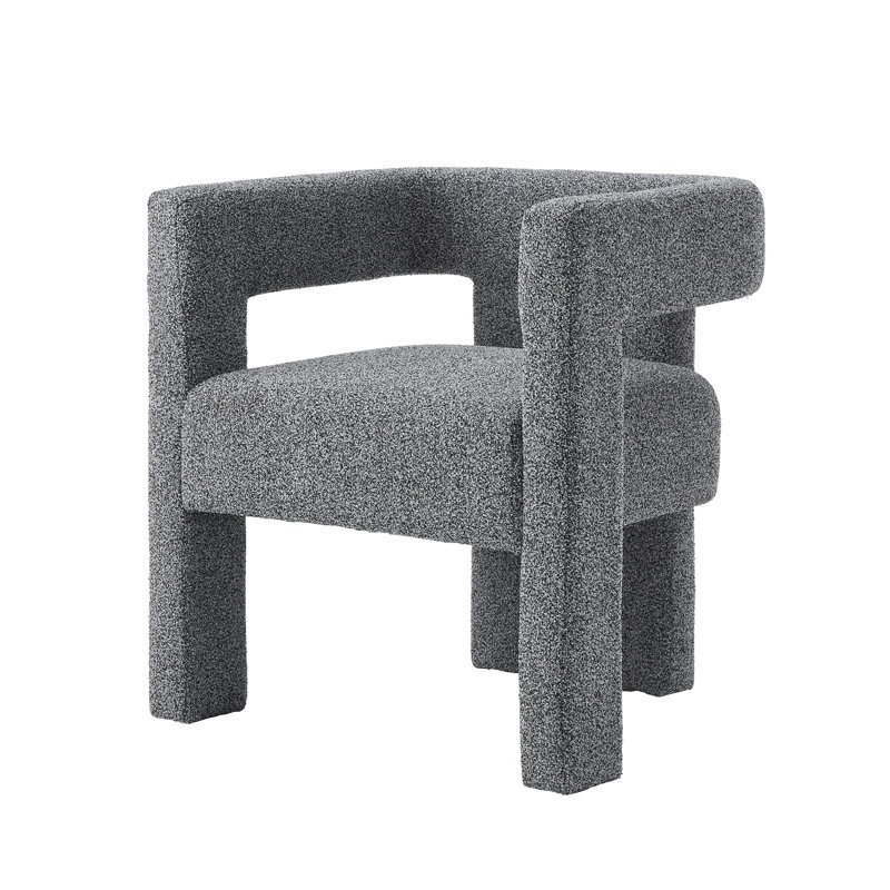 Erald Upholstered Armchair, Gray Boucle