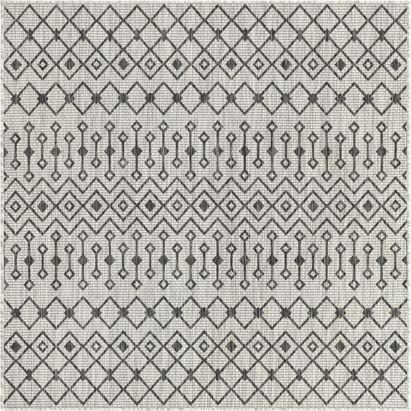 Jaylah Geometric Indoor / Outdoor Rug, Square 10'8"