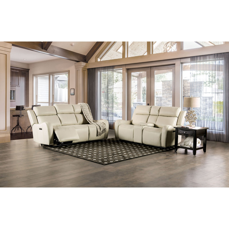 Canapé inclinable Charles de Londres Taemin, Similicuir beige