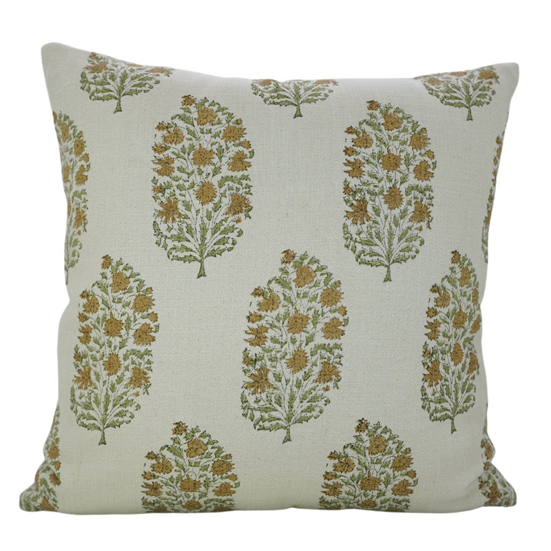 Coussin Fab Divine, Carrée, H 22 po x l 22 po, Brun / floral 4