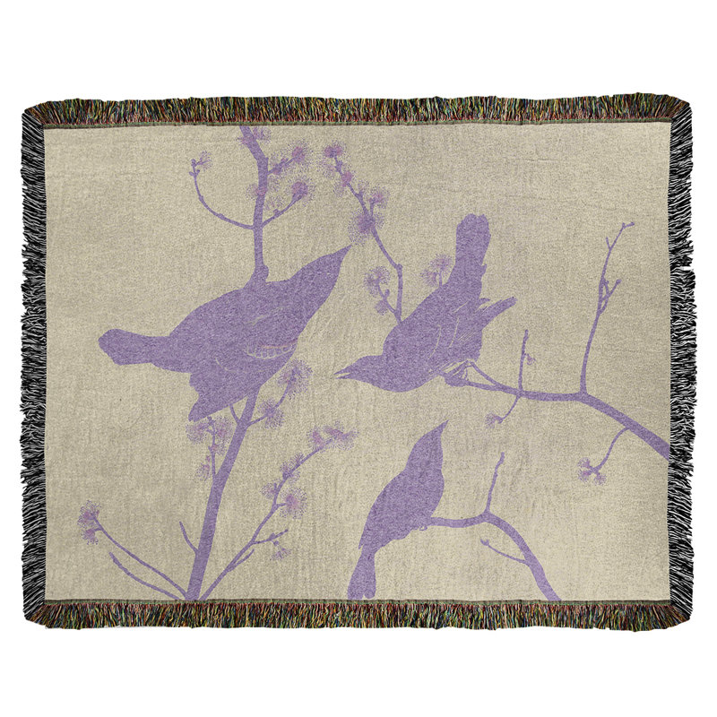 Jeté en coton John James Audubon, Jaune / Mauve