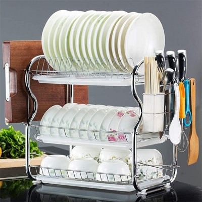 Mirfield Stainless Steel 3 Tier Dish Rack