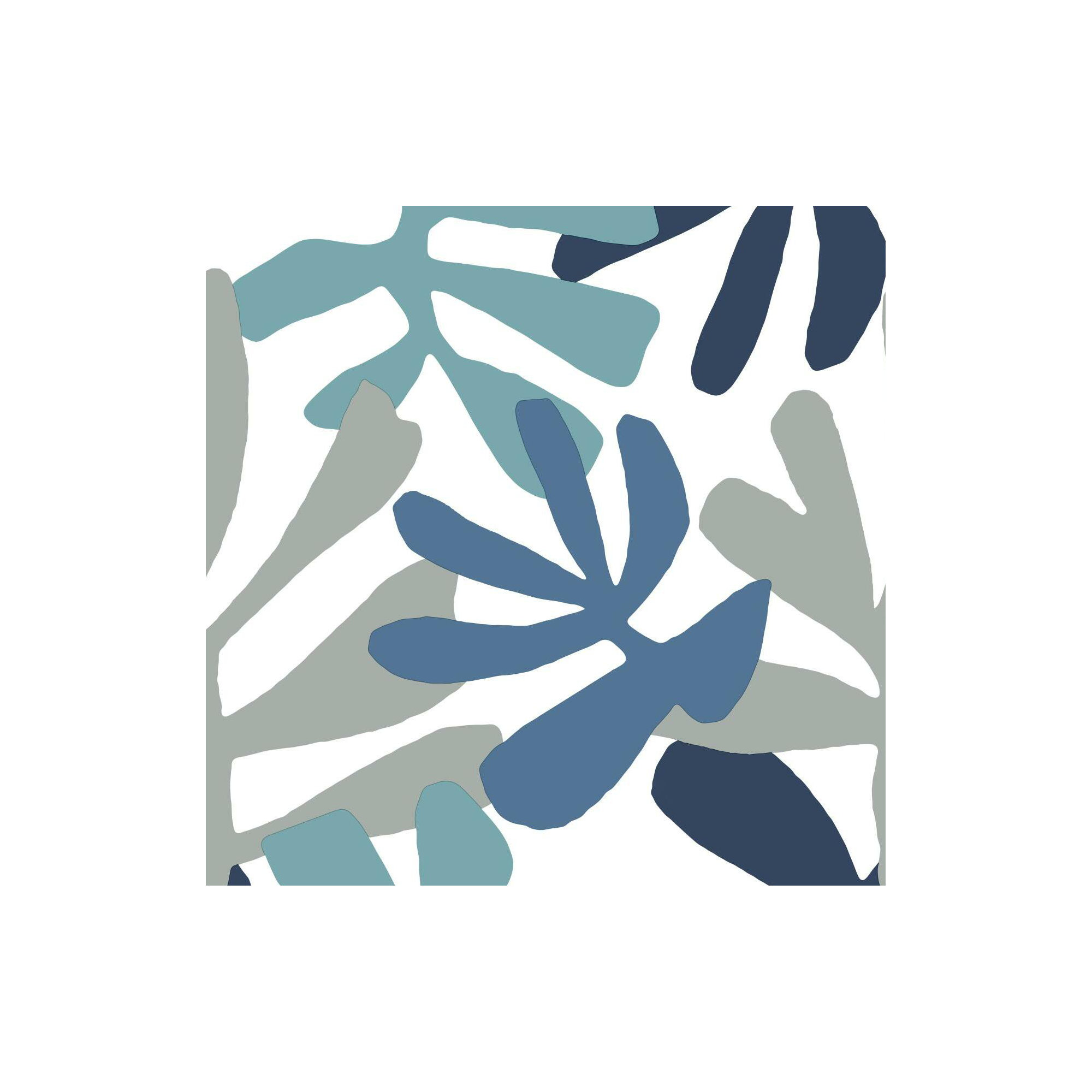 Peel & Stick Floral Wallpaper, Blue/Gray