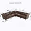 Canapé modulaire réversible en L Chesterfield avec accoudoirs roulés, têtes de clou et capitonnage-652140374
