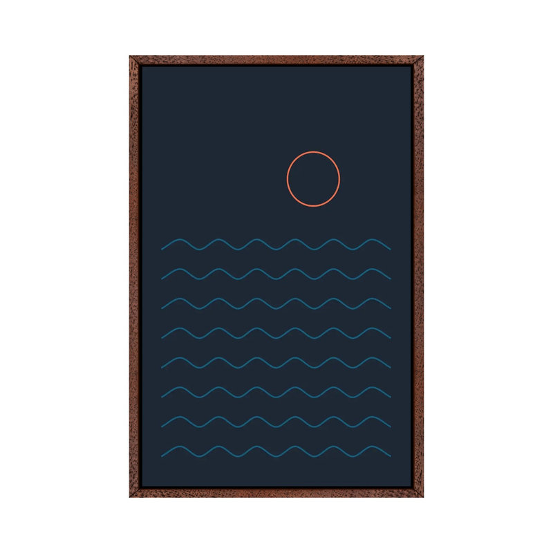 La Mer Nuit - Print on Canvas, Brown Framed, 66.04 cm H x 45.72 cm W
