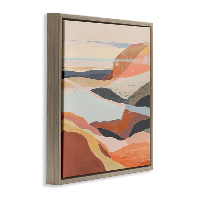 «Windy Desert Hills», art mural encadré par Irena Orlov, Cadre flottant orme Montalcino, H 25 po x l 25 po