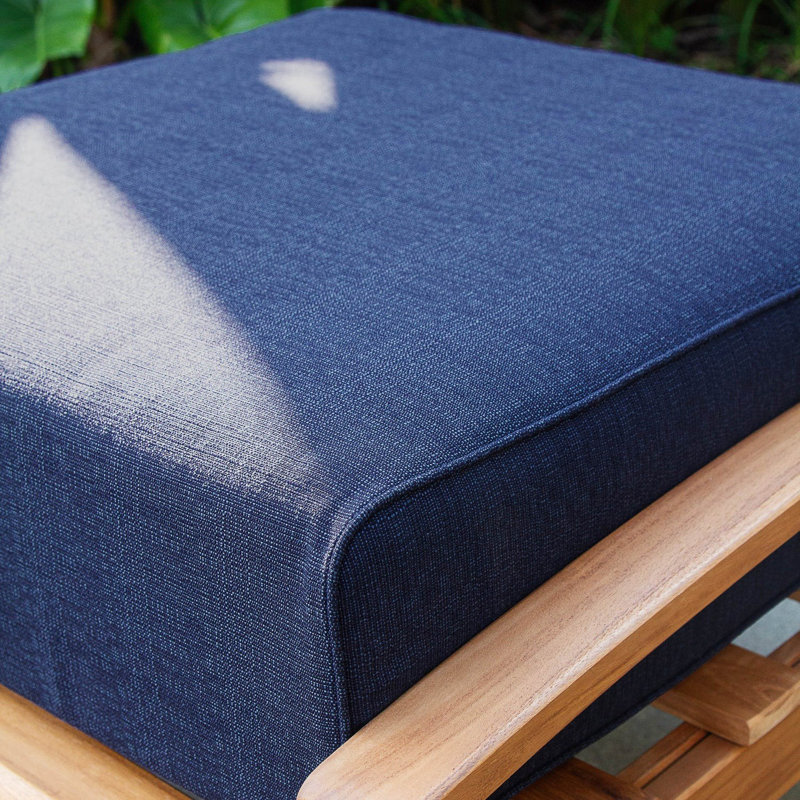 Summerton 2 Piece Teak Outdoor Conversation Set with Cushions, Navy
