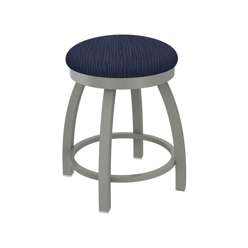 Tabouret de coiffeuse pivotant avec siège rembourré 802 Misha, Nickel anodisé, Tissu - ancre graphique