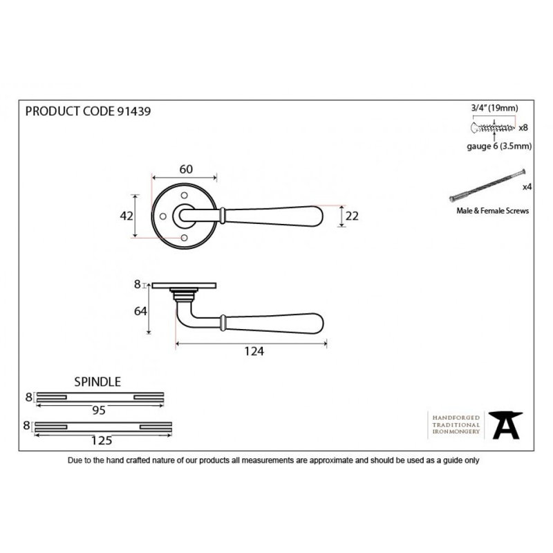 Newbury Dummy Door Handle Kit, Aged Bronze