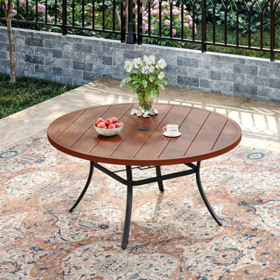 50“ Round Metal Outdoor Dining Table