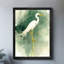 Aigrette blanche rétro encadrée noire - élégance et beauté naturelle, impressions murales de style rétro-2003195019