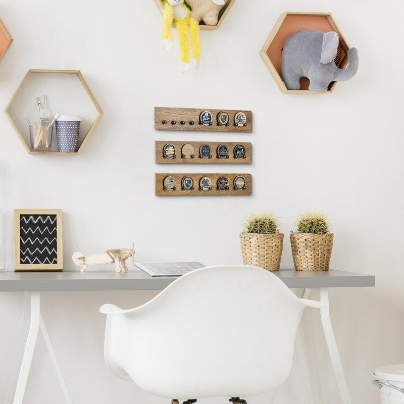 3-Piece Collectible Coin Display Case Shelves