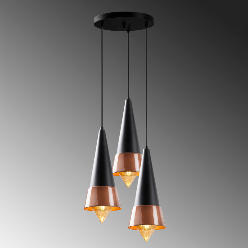 Luminaire suspendu conique à 3 lumières Kennebec
