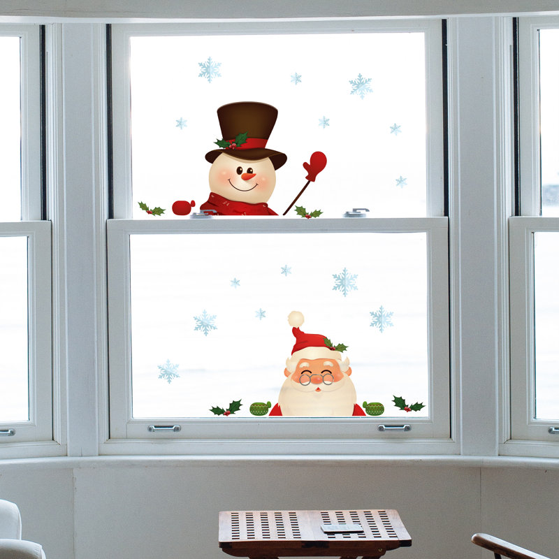 Adhésif décoratif père Noël et bonhomme de neige