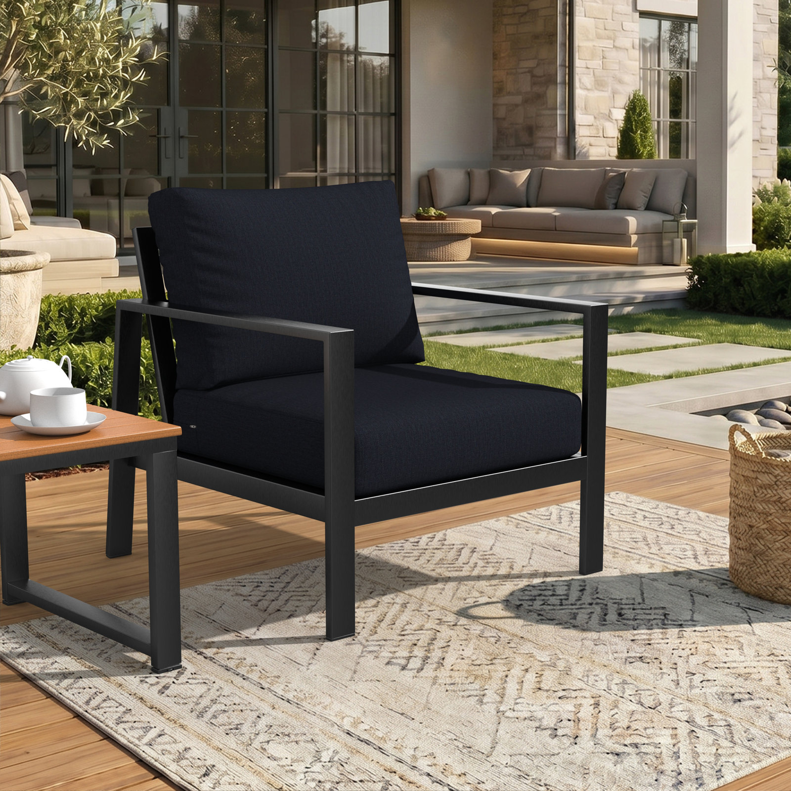 Lani 24" Sunbrella® Seat and Back Cushion, Sunbrella® Play Navy