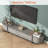 78.7" Modern Curved TV Stand for TVs Up to 85", Gray Wood Media Console with 2 Drawers