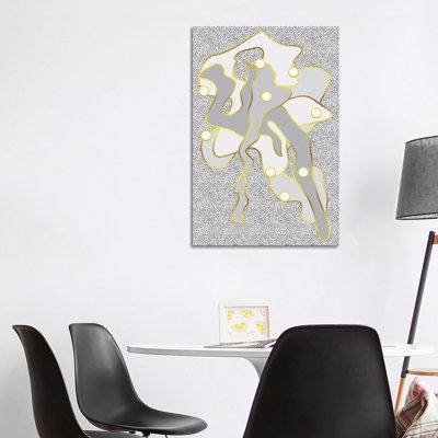 Golden Eternal Shapes by Melanie Viola - Wrapped Canvas Print