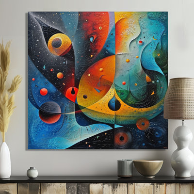 «Galactic Nostalgia», univers rétro coloré - art mural géométrique, salon