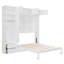 Grand lit escamotable mural avec armoire supérieure, tablettes et garde-robe, lit pliant peu encombrant