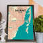 Miami City Map - No Frame Print-155083636