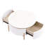 Table de rangement moderne avec motif en marbre, grande capacité de tiroir, robuste, pieds ronds élégants à 2 tiroirs dorés, pieds en marbre
