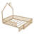 Wood  House Platform Bed With Guardrail-719141483