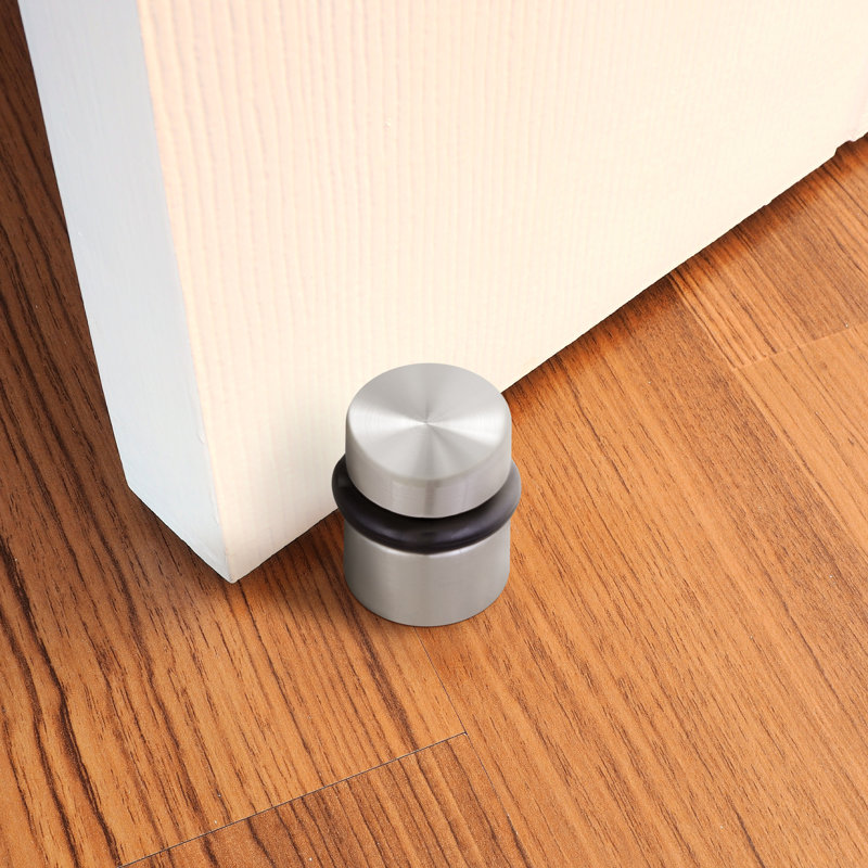 Brass Floor Mount Stop, Satin Nickel