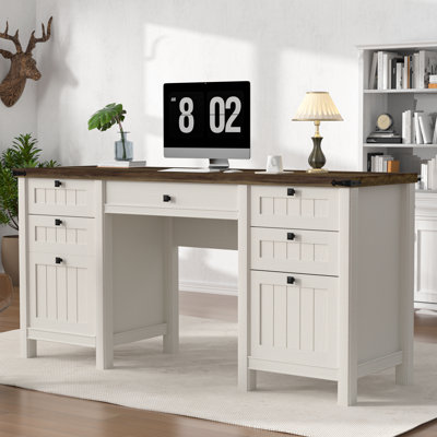 Bureau de direction 61,8 po Modern Farmhouse