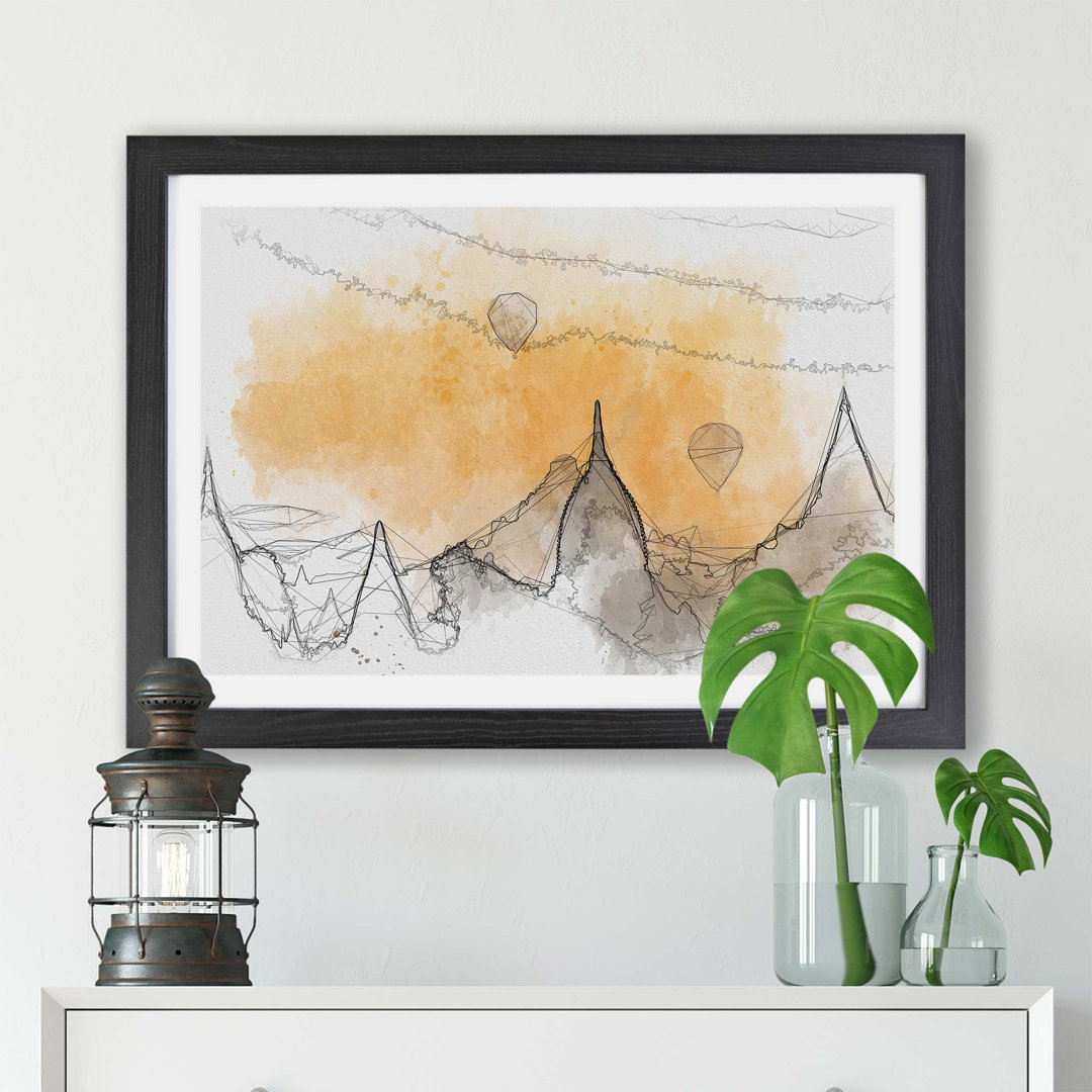 Hot Air Balloons over Old Bagan - Framed Print