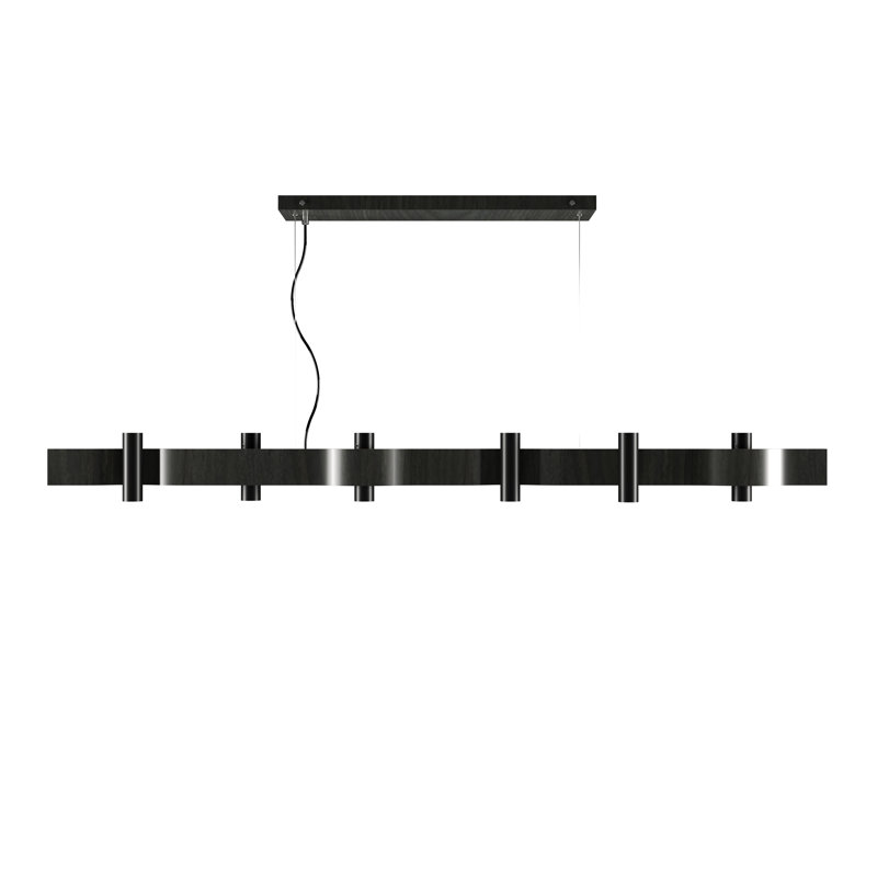 Luminaire suspendu Flow Accord, Gris anthracite, H 5,31 po x l 59,06 po x P 4,33 po, 14