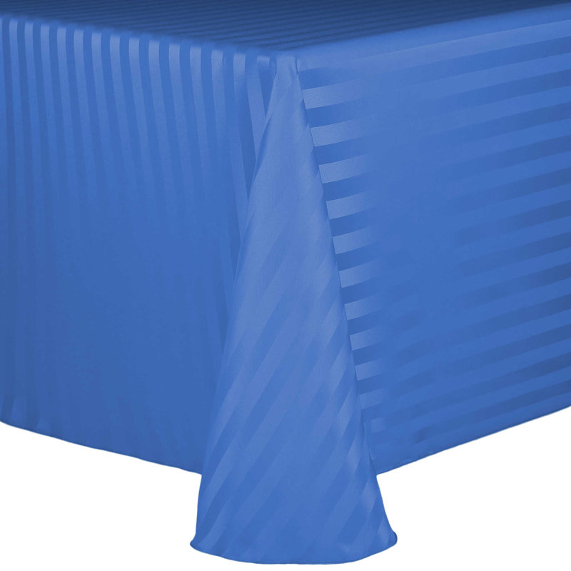Ultimate Textile Satin Stripe Rectangular Tablecloth, 10, Periwinkle, 156" x 108"