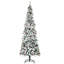 Crayon arbre de Noël artificiel enneigé avec branches de pin réalistes, pommes de pin, baies rouges, ouverture automatique, vert