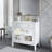 Mid-Century Bathroom Vanity with Motion-Sensor Light & Patterned Glass