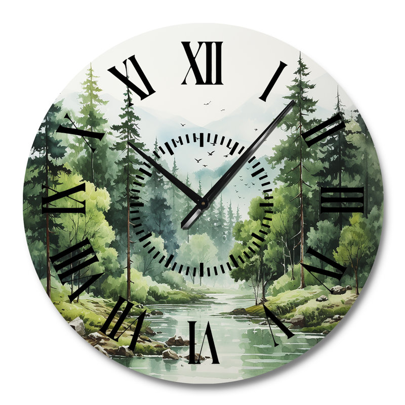 Horloge murale Tranquil Forêts, Grand
