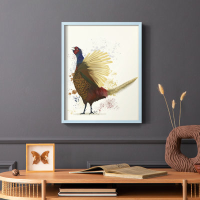 Pheasant Splash 8, reproduction encadrée - bois massif