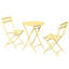 3 bistro de patio pliable - table et chaises en métal jaune pour l'extérieur
