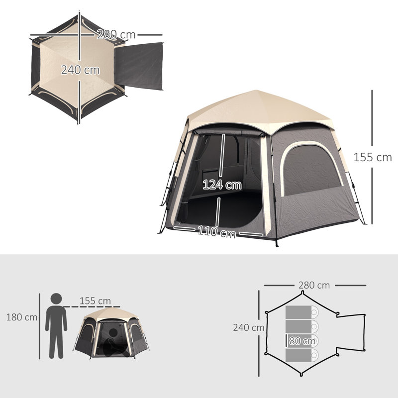 3 Person Tent, Dark Grey